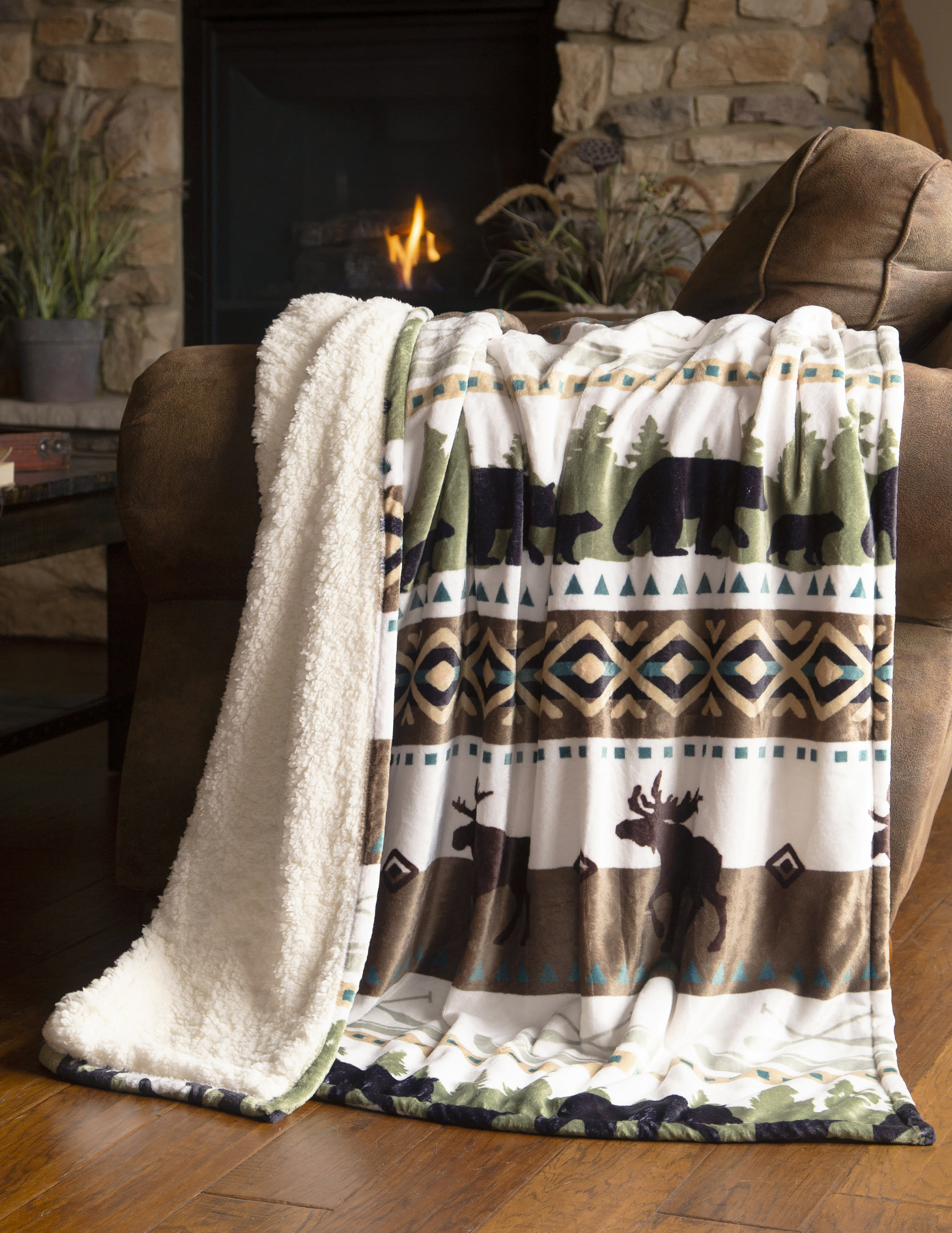 Carstens, Inc. Hidden Lake Plush Sherpa Throw | Cabela's